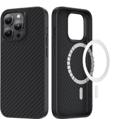 iPhone 15 Pro Shock-Resistant Soft Armour Case Cover: Smooth Texture, Tough Build, MagSafe Wireless Charging Compatible, Drop-Te