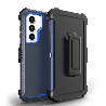 Samsung Galaxy S24 Compatible Case Cover With Shockproof Robot Armour Hard Plastic with Belt Clip - Navy