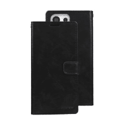 Samsung Galaxy S23 Ultra Compatible Case Cover with Mercury Blue Moon Diary Wallet - Black