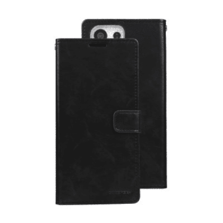 Samsung Galaxy S23 Ultra Compatible Case Cover with Mercury Blue Moon Diary Wallet - Black