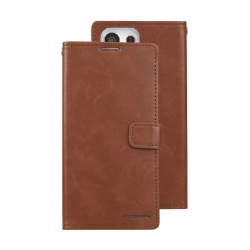 Samsung Galaxy S23 Ultra Compatible Case Cover with Mercury Blue Moon Diary Wallet - Brown