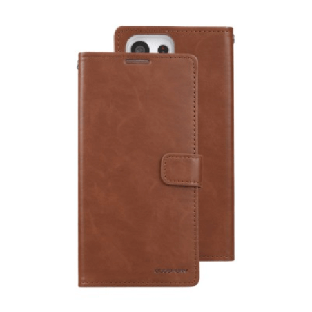 Samsung Galaxy S23 Ultra Compatible Case Cover with Mercury Blue Moon Diary Wallet - Brown