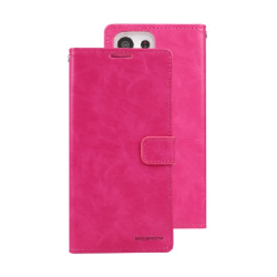Samsung Galaxy S23 Ultra Compatible Case Cover with Mercury Blue Moon Diary Wallet - HotPink