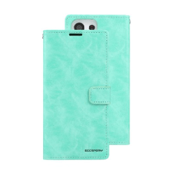 Samsung Galaxy S23 Ultra Compatible Case Cover with Mercury Blue Moon Diary Wallet - Mint