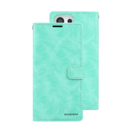 Samsung Galaxy S23 Ultra Compatible Case Cover with Mercury Blue Moon Diary Wallet - Mint