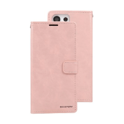 Samsung Galaxy S23 Ultra Compatible Case Cover with Mercury Blue Moon Diary Wallet - Rose Gold