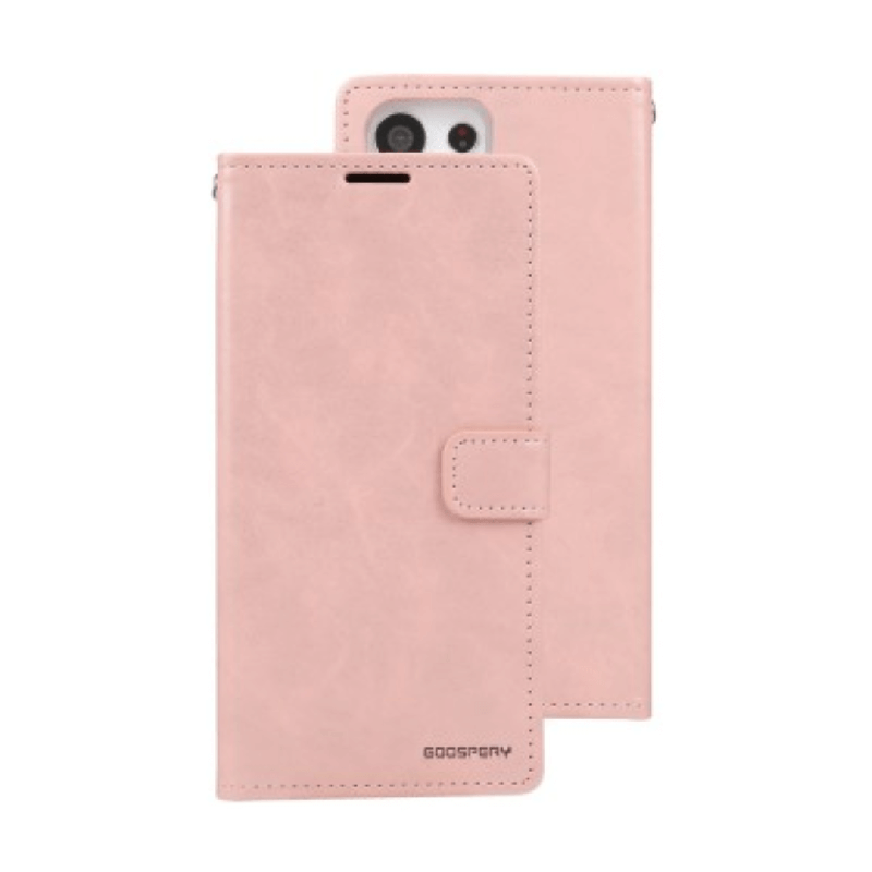 Samsung Galaxy S23 Ultra Compatible Case Cover with Mercury Blue Moon Diary Wallet - Rose Gold