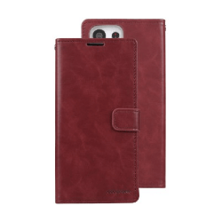 Samsung Galaxy S23 Ultra Compatible Case Cover with Mercury Blue Moon Diary Wallet - Wine