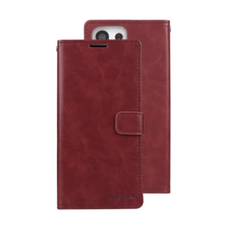 Samsung Galaxy S23 Ultra Compatible Case Cover with Mercury Blue Moon Diary Wallet - Wine