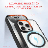 iPhone 16 Pro Compatible Case Cover With Metal Camera Lens And Compatible with MagSafe Technology - Grey