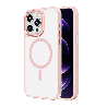 iPhone 16 Pro Compatible Case Cover With Metal Camera Lens And Compatible with MagSafe Technology - Pink
