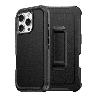 iPhone 16 Pro Compatible Case Cover With Robot Armor Hard Plastic With Belt Clip - Black