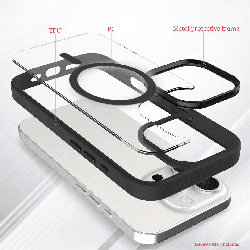 Metal Camera Lens Magnetic Transparent Magsafe Case for iPhone