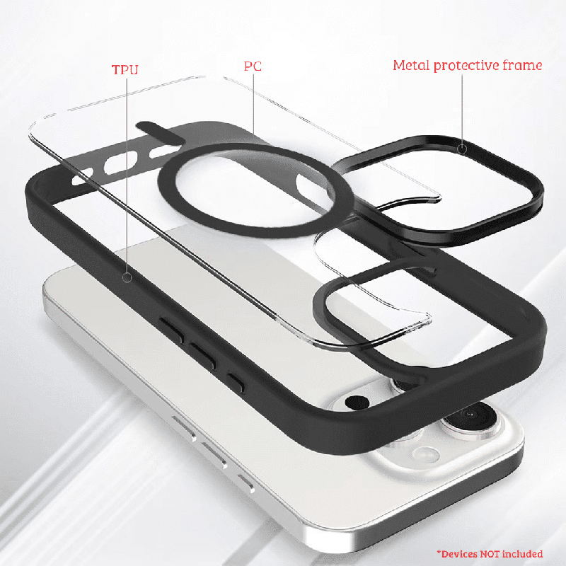 Metal Camera Lens Magnetic Transparent Magsafe Case for iPhone