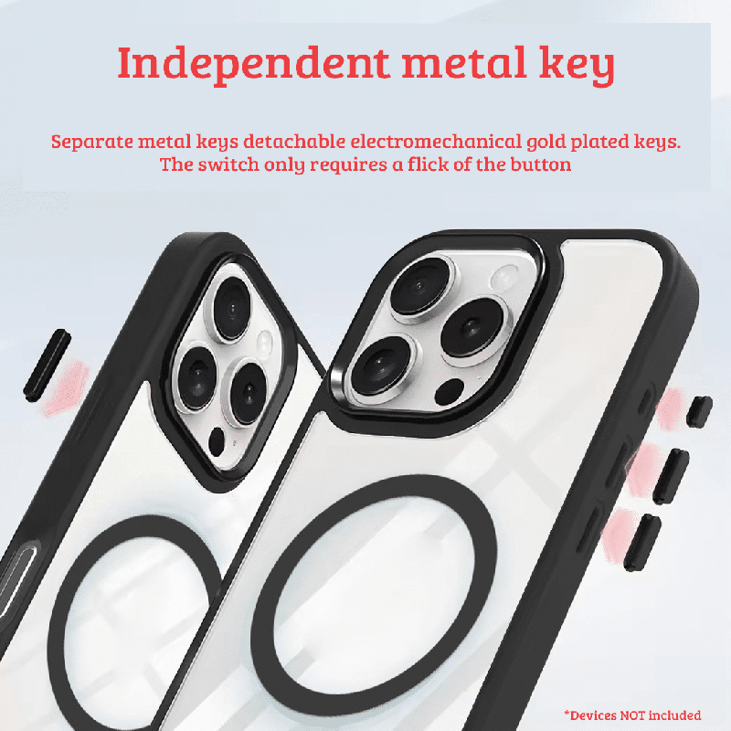 Metal Camera Lens Magnetic Transparent Magsafe Case for iPhone