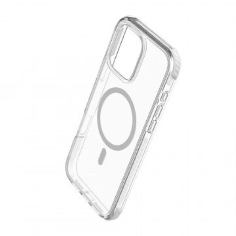 iPhone 16 Pro Compatible Case Cover With Echo Wave Transparent And Compatible With MagSafe Technology - Clear Grey