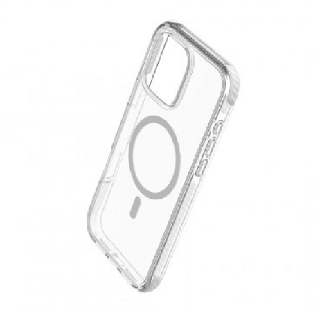 iPhone 16 Pro Compatible Case Cover With Echo Wave Transparent And Compatible With MagSafe Technology - Clear Grey