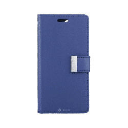 iPhone 16 Pro Max Compatible Case Cover With 2 in 1 Detachable Magnetic Flip Leather Wallet - Navy