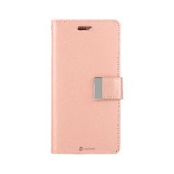 iPhone 16 Pro Max Compatible Case Cover With Premium Rich Diary - Rose Gold