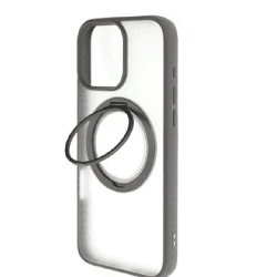 iPhone 16 Plus Compatible Case Cover With 360° Rotation Stand Magnetic Matte And Compatible With MagSafe Technology - Grey