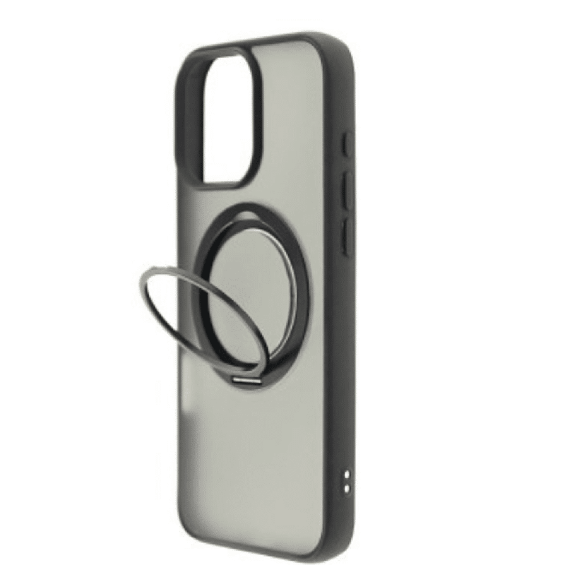 iPhone 16 Plus 360° Rotating Stand Case Cover: Ultimate Toughness for Lens and Screen Coverage With Magsafe Compatibility - Blac