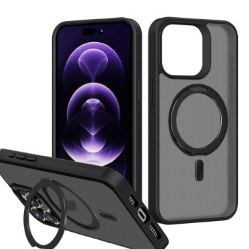 iPhone 15 Pro Shockproof & Anti-Slip Case Cover: MagSafe Wireless Charging Compatible 360° Rotating Magnetic Ring with Protectio