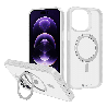 iPhone 16 Pro Compatible Case Cover With 360° Rotation Stand And Compatible With MagSafe Technology - Transparent