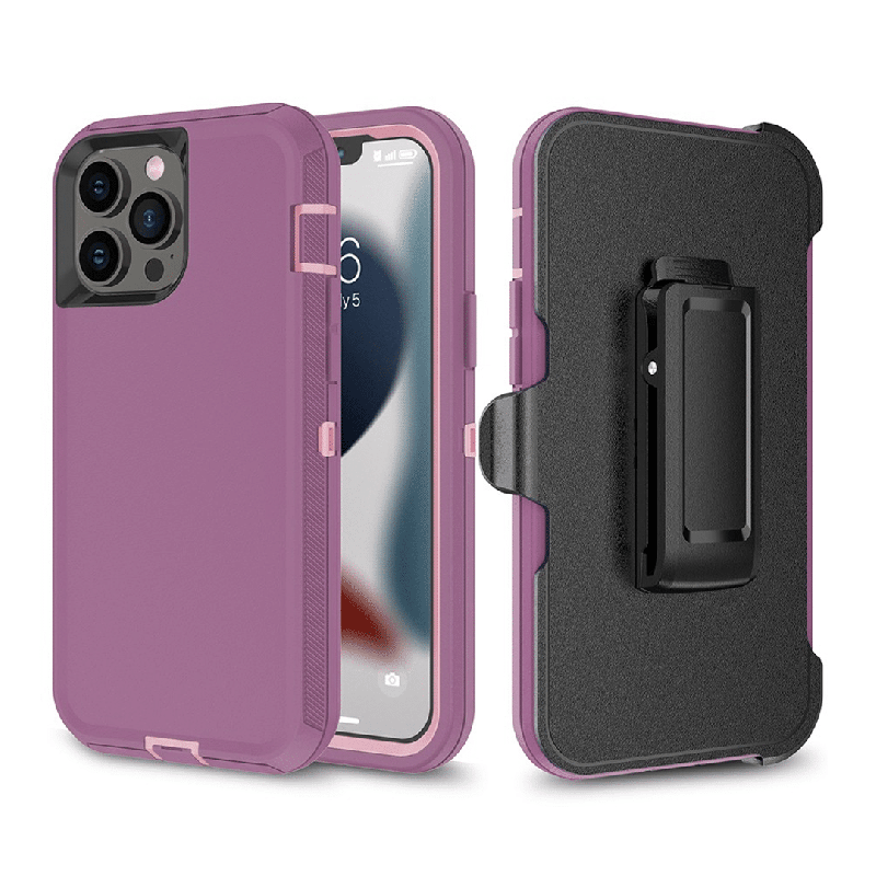 iPhone 14 Pro Max Tough Armor Case Cover with Hard Plastic, Rugged Design, and Belt Clip - Built for Durability and Shockproof D