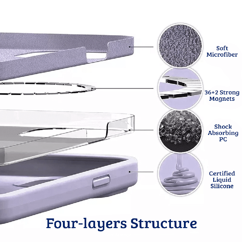 Liquid Silicone Case Cover with Magnetic Ring for iPhone