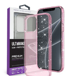 iPhone 14 Pro Clear Heavy-Duty Protection Case Cover Shiny Glitter, Scratch Resistant with Screen & Rear Camera Lens Protection,