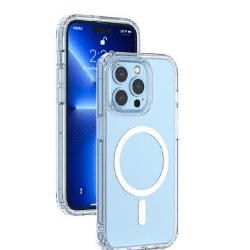 iPhone 14 Plus Military-Grade Transparent Heavy Duty Case Cover: MagSafe Compatible, Scratch Resistant, Raised Bezels for Screen