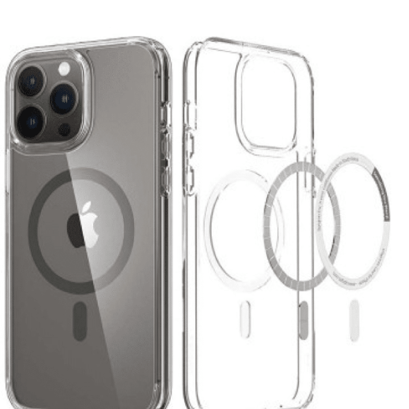 iPhone 14 Pro Max Clear Heavy-Duty Protection Case Cover: Shiny Glitter, Scratch Resistant with Screen & Rear Camera Lens Protec