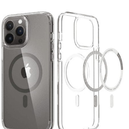 iPhone 14 Pro Max Clear Heavy-Duty Protection Case Cover: Shiny Glitter, Scratch Resistant with Screen & Rear Camera Lens Protec