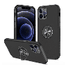 iPhone 14 Plus Anti-Shock Magnetic Ring Holder Case Cover Full 360° Protection With Magnetic Adhesion For Fall Prevention - Blac