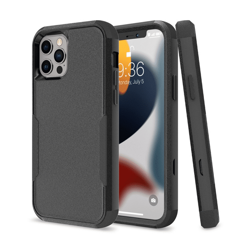 iPhone 13 Pro Max Heavy Duty Shockproof Case Cover Drop Protection, Supports Wireless Charging, Tough & Durable - Black