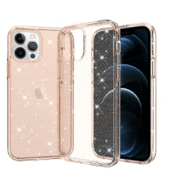 iPhone 12 Mini Compatible Case Cover With Glitter Shockproof - Gold