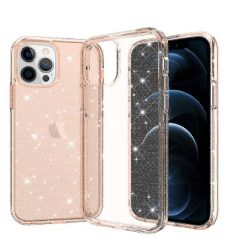iPhone 12 Mini Compatible Case Cover With Glitter Shockproof - Gold
