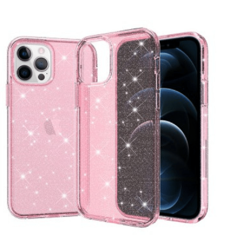 iPhone 12 Mini Compatible Case Cover With Glitter Shockproof - Pink