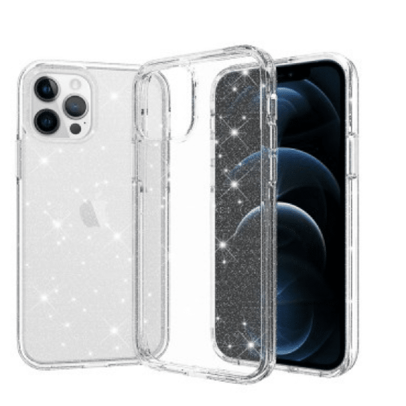 iPhone 12 Mini Compatible Case Cover With Glitter Shockproof - Transparent