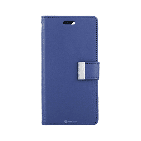 iPhone 16 Pro Max Compatible Case Cover With 2 in 1 Detachable Magnetic Flip Leather Wallet - Navy
