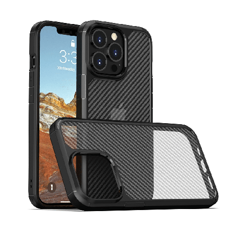iPhone 13 Mini Compatible Case Cover With Carbon Fiber Hard Shield