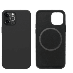 iPhone 12 mini Compatible Case Cover With Liquid Silicone And Compatible With MagSafe Technology - Black