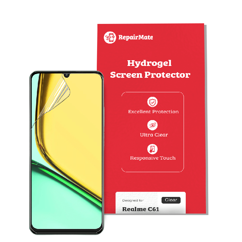 Realme C61 Compatible Premium Hydrogel Screen Protector With Full Coverage Ultra HD