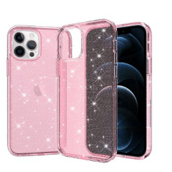 iPhone 12 Pro Max Compatible Case With Ultimake Glitter Shockproof - Pink