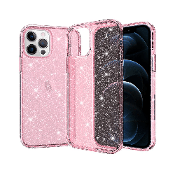 iPhone 12 Pro Compatible Case Cover With Ultimate Glitter Shockproof Protection - Pink