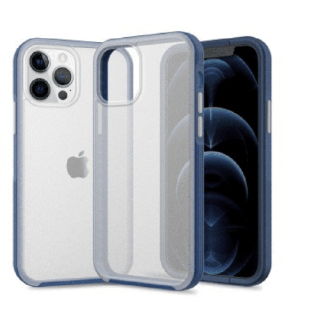 iPhone 12 Pro Max Compatible Case Cover With Heavy Duty Slim Tupoz - Clear and Navy