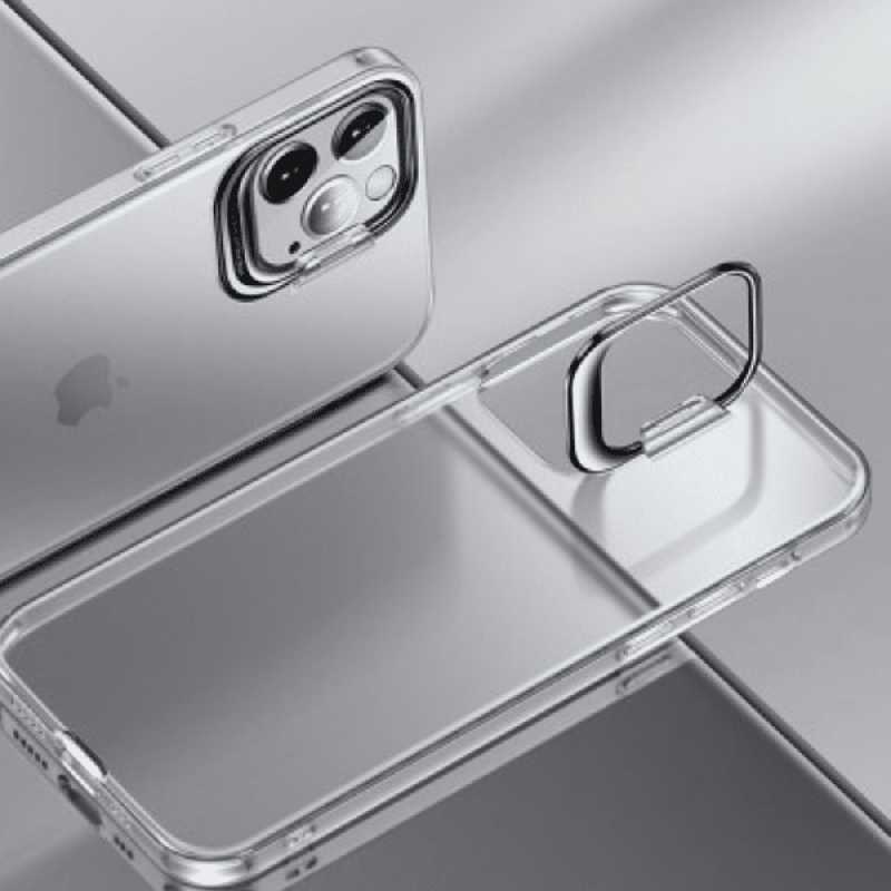 iPhone 12 Pro Max Compatible Case Cover With Invisible Bracket Protection - Transparent
