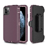 iPhone 11 Pro Compatible Case Cover With Shockproof Robot Armor Hard Plastic Case and Belt Clip - Purple