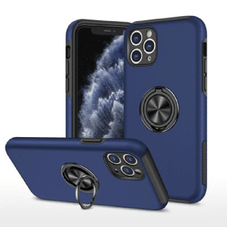 iPhone 11 Pro Compatible Case Cover With Magnetic Ring Holder Shockproof Cover Case - Navy