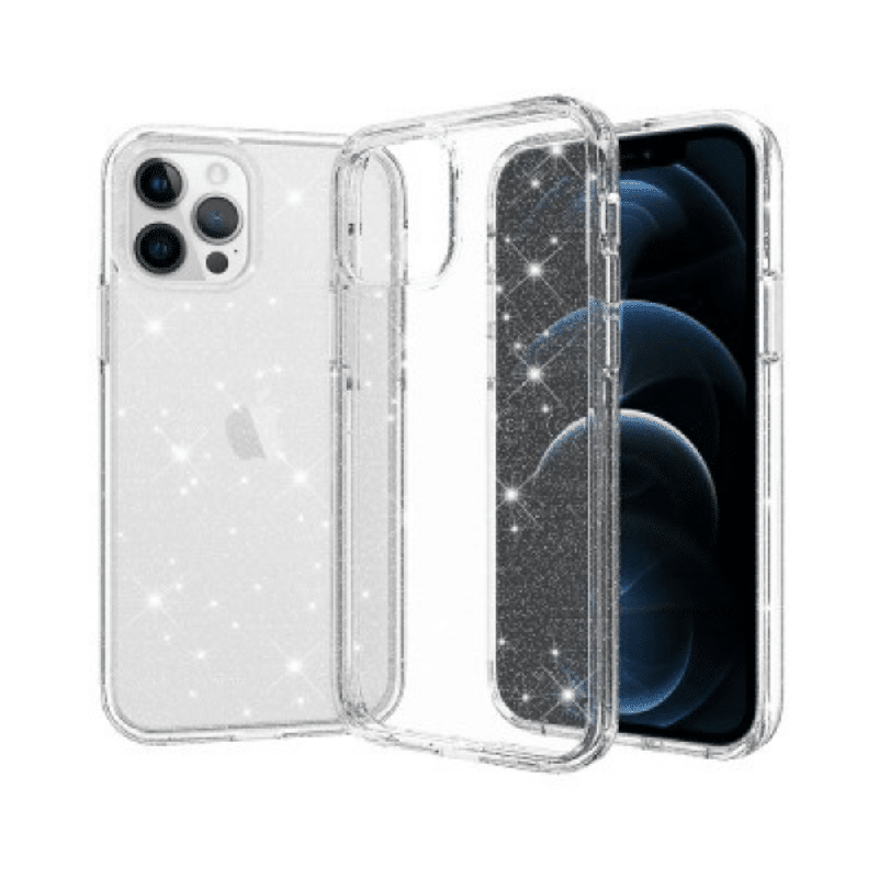 iPhone 11 Pro Max Compatible Case Cover With Glitter Shockproof Case Cover - Transparent